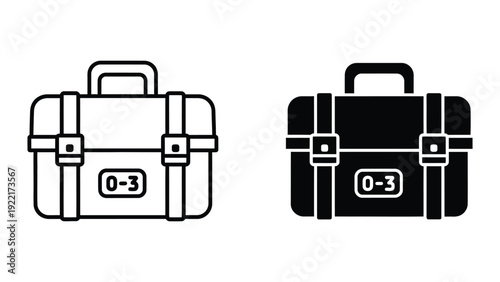 Medical first aid kit icon set