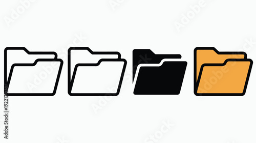 File folder in black white and orange folders files