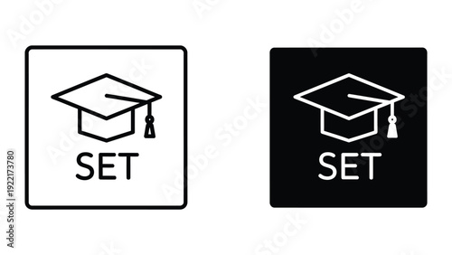 Graduation cap icon set