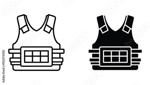 Bulletproof Vest Icon Set