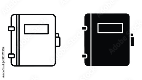 Simple black and white illustration of passport
