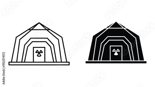 Simple line drawing of dog house