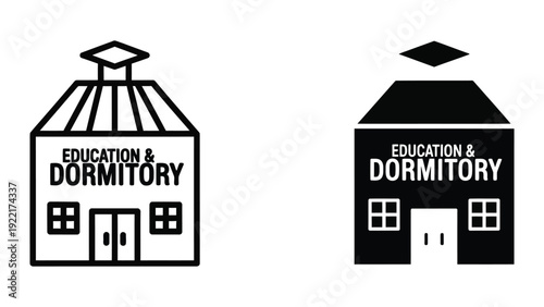 Graduation building icons