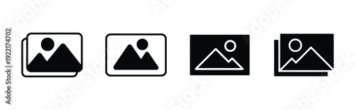 Four image gallery icons representing photos and pictures