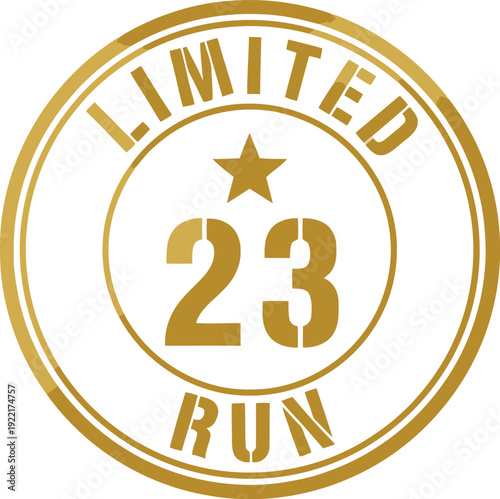 Gold Limited Run Stamp with Number 23 for Exclusive Sales Promotions