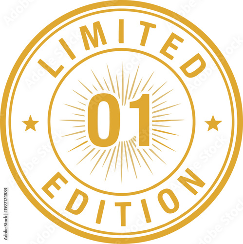Golden Limited Edition Badge with Starburst Design for Exclusive Products