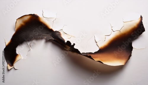 Burnt Paper Edge With Dark Scorch Marks And Curved Burned Shape