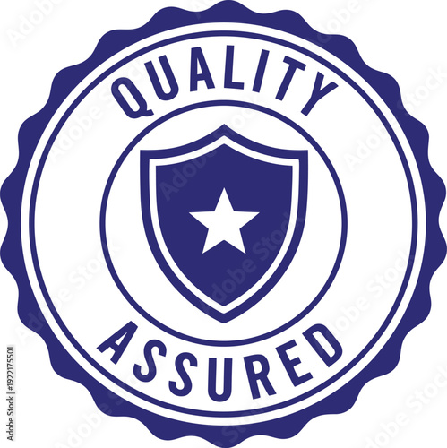 Quality Assured Badge Emblem for Certification and Trust in Products