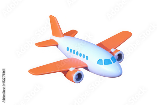 Wallpaper Mural Colorful 3d airplane icon isolated on transparent background.png Torontodigital.ca