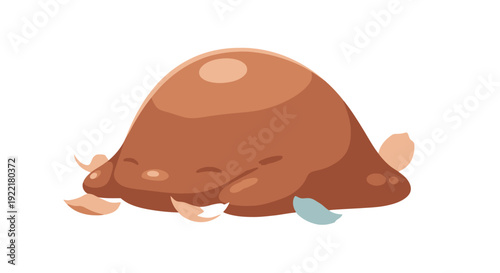 Sleeping Roasted Turkey Carcass with Crumbs and Feathers