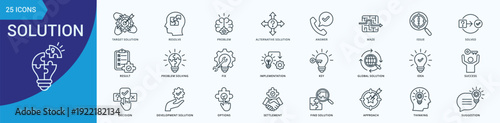 Solution Icon Pack Illustration Vector  Outline Style