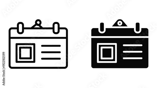 Calendar Schedule Date Icon Set - Outline and Filled Planner Symbol