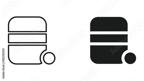 Two styles of hamburger icons: outline and solid fill on white background
