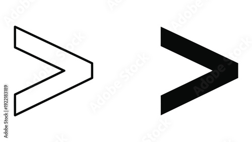 Outlined and solid black chevron arrows pointing right, vector icons for web