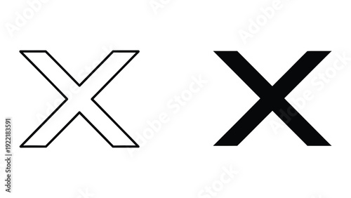Minimalist Letter X Icons for Close Cancel and Delete UI Design