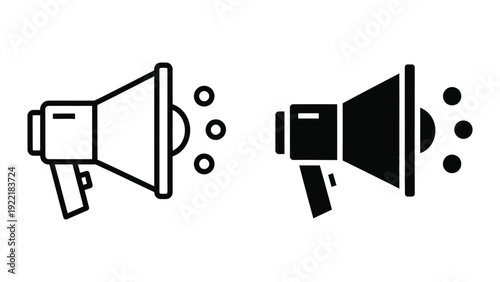 Megaphone icon symbolizing announcement, promotion, news, and public speaking.