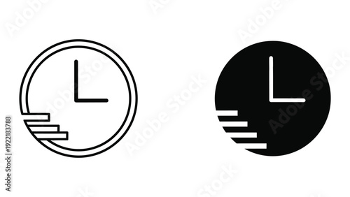 Abstract clock face with minimalist lines suggesting time, progress, and modern design.