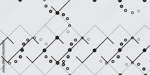 Abstract gray geometric network background with circles and grid lines eps10