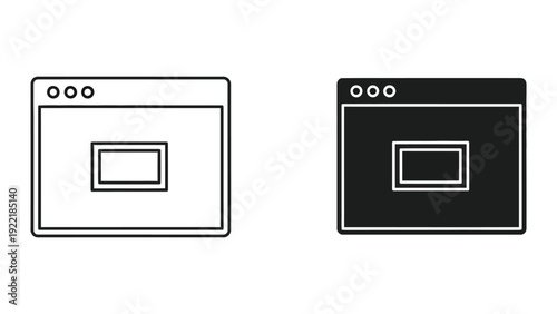 Web Browser Window Icon Set for Internet and Software Interface