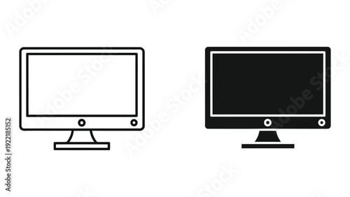 Computer Monitor Icon Set for Technology and Display Solutions