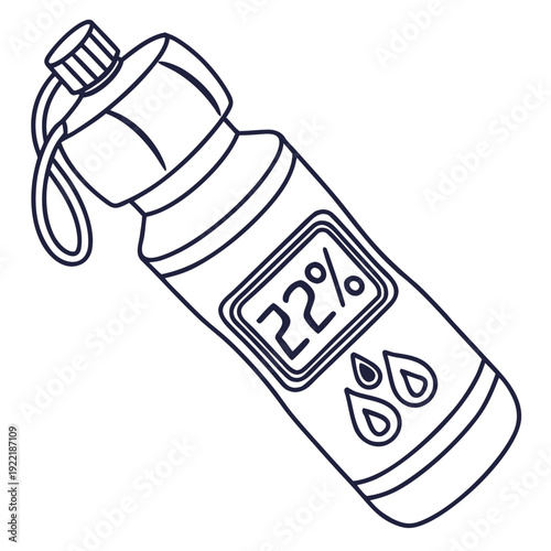Fitness Hydration Sports Water Bottle Line Icon