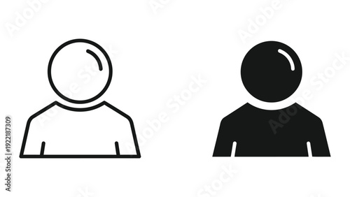 Simple User Profile and Avatar Icon for Web and Mobile Applications