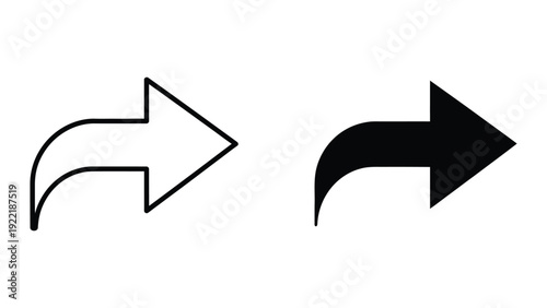 Share Icon Set: Outline and Solid Black, Modern Vector Graphics for Social Media