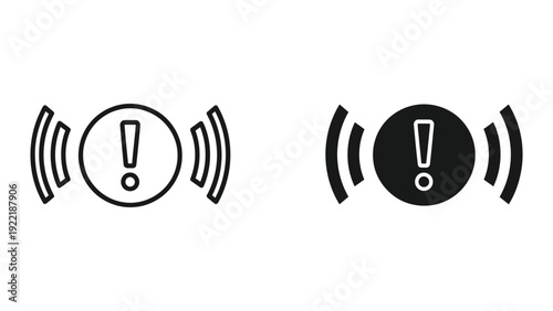 Automotive Brake Alert Symbol Set with Warning Indicators