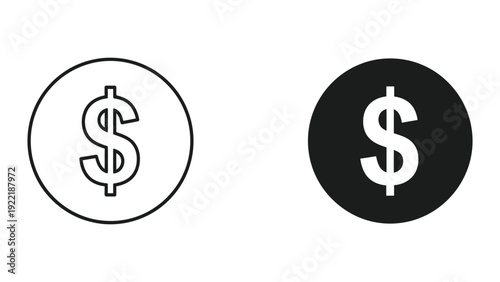 Dollar Currency Icon for Finance and Banking Symbols