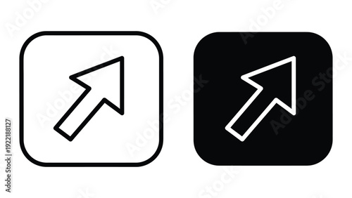Up-Right Cursor Arrow Icon in Rounded Square for Navigation and External Links