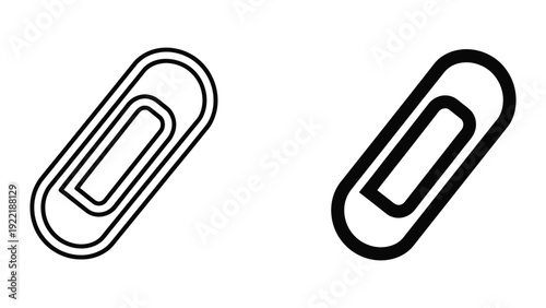 Classic Paperclip Attachment Icon Set for Office and File Management