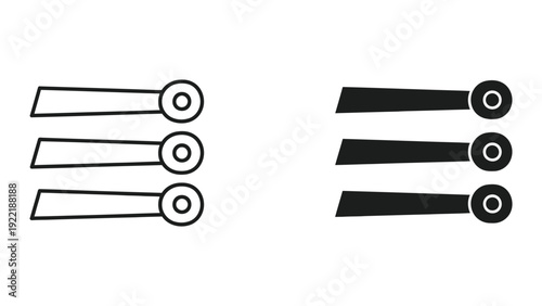 Hamburger Menu Icon Set - Outline and Solid Horizontal Bars for Navigation