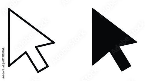 Digital Mouse Cursor Pointer Icon for Web Navigation and Selection
