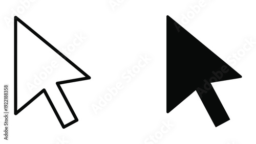 Minimalist Mouse Cursor Pointer Icon Set for Web and UI Design