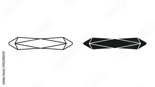 Abstract Gemstone or Crystal Icon Representing Value, Luxury, and Rarity in Black