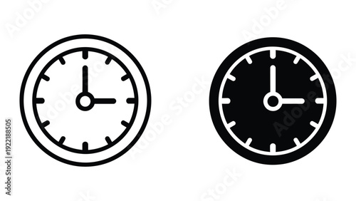 Free Download Minimalist Wall Clock Icon - Schedule, Time, Appointment, or Punctuality Symbol - GFXLoad