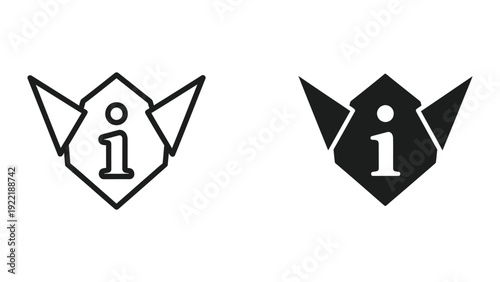 Information 'i' Icons: Geometric Outline and Silhouette for Support and Help