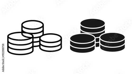 Financial Coin Stacks Icon for Investment and Wealth Management