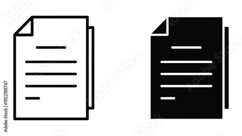 Text Document with Folded Corner & Content Lines Icon