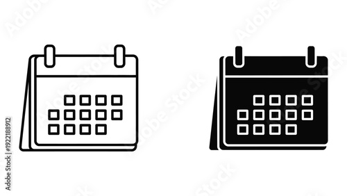 Desktop Calendar Stand Icons for Monthly Planning and Scheduling