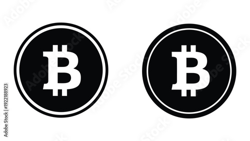 Bitcoin Cryptocurrency Symbol Icon Set