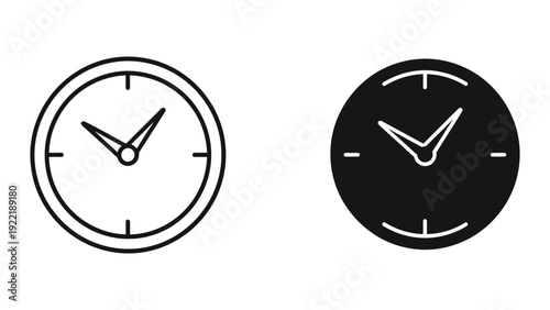 Minimalist Clock Hand Icons for Time and Scheduling Concepts