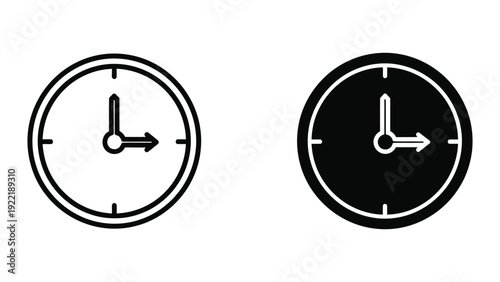 Elegant Clock and Time Icon for Scheduling, Productivity, and Digital Reminders