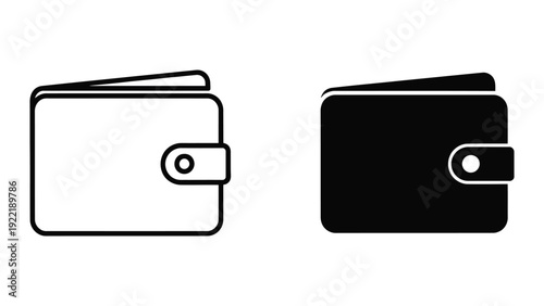 Wallet Icon Set for Personal Finance and Money Management Symbols