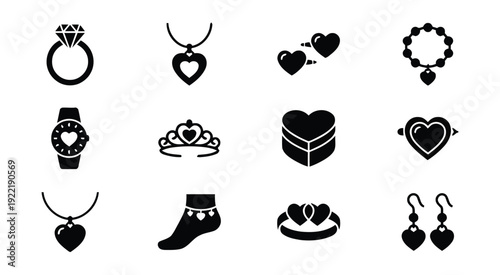 Jewelry and accessories collection with heart designs