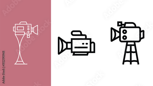 Close-up of camera lens and studio microphone for broadcasting