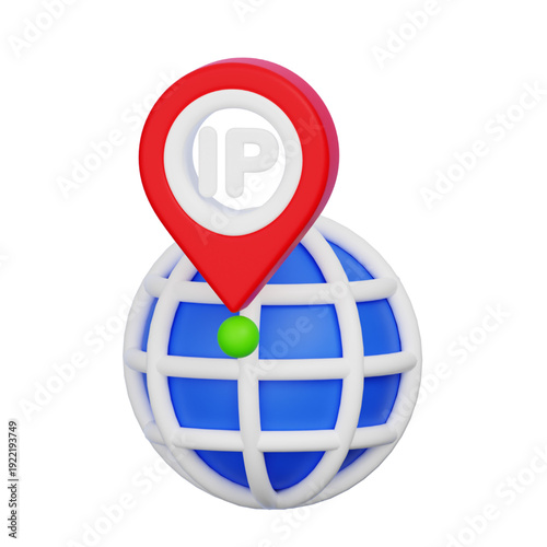 Geolocating IP address with a global network and pin marker, illustrating digital mapping and network connectivity