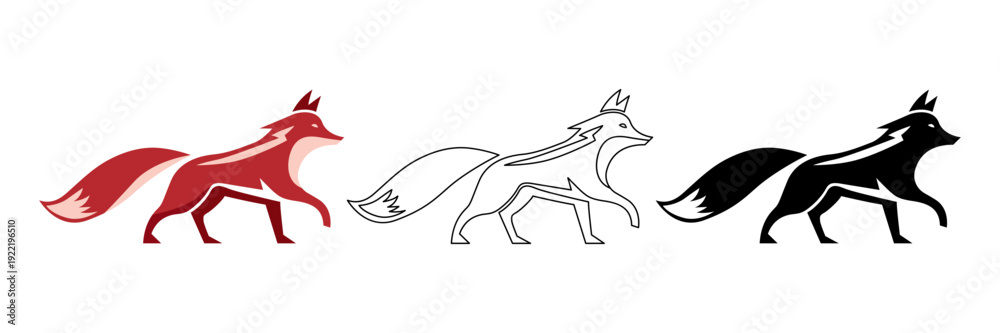 Fototapeta premium Fox mascot logo icon vector illustration