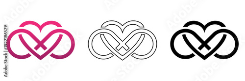 Infinity heart icon vector illustration representing love