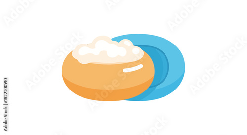 Fresh Bread Roll with Creamy Butter